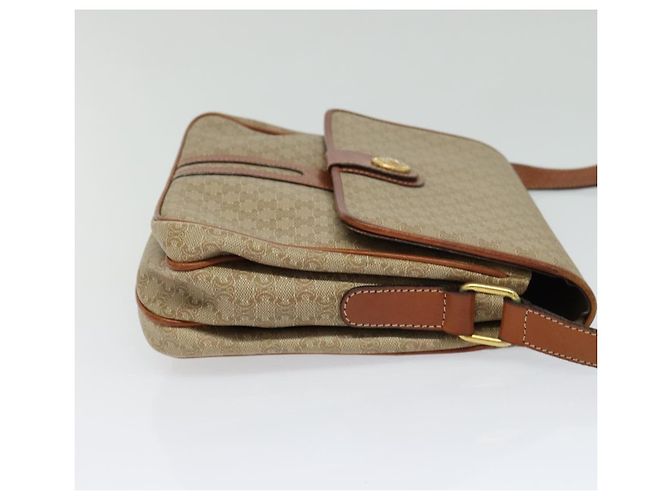 Céline Borsa a spalla in tela Macadam CELINE PVC beige oro Auth 118350 D'oro - vista 5