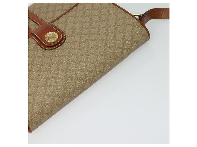 Céline Borsa a spalla in tela Macadam CELINE PVC beige oro Auth 118350 D'oro - vista 6