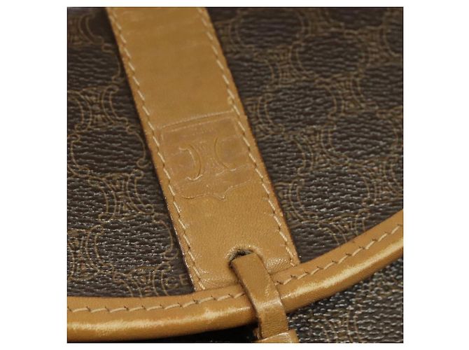 Céline Borsa a spalla in tela Macadam CELINE in pelle PVC marrone oro Auth sw330 D'oro - vista 14