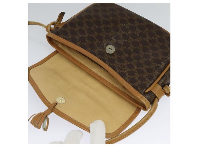 Céline Borsa a spalla in tela Macadam CELINE in pelle PVC marrone oro Auth sw330 D'oro - vista 15