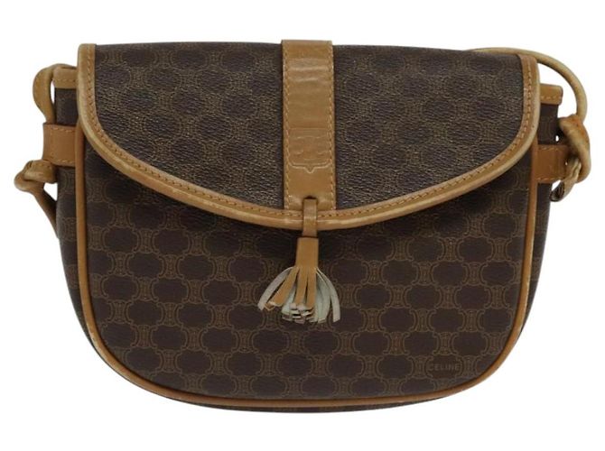 Céline Borsa a spalla in tela Macadam CELINE in pelle PVC marrone oro Auth sw330 D'oro - vista 2