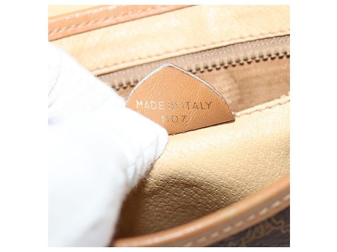 Céline Borsa a spalla in tela Macadam CELINE in pelle PVC marrone oro Auth sw330 D'oro - vista 21