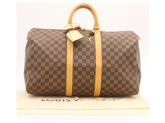 LOUIS VUITTON Borsa Boston Keepall 45 Damier Ebene Auth LV 26495S - vista 12