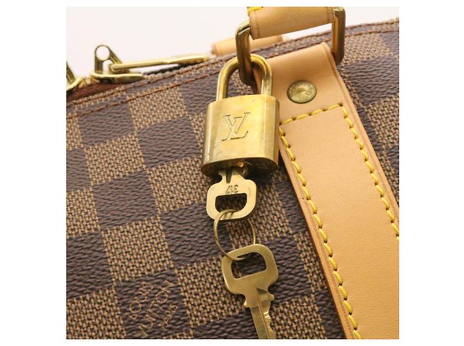 LOUIS VUITTON Borsa Boston Keepall 45 Damier Ebene Auth LV 26495S - vista 21