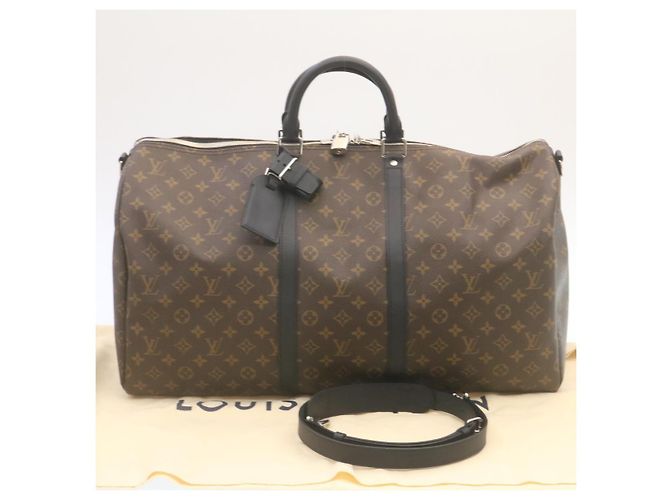 LOUIS VUITTON Monogram Macassar Keepall Bandouliere 55 M56714 Auth 28882S Monogramma - vista 12
