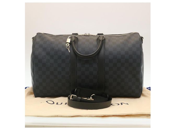 LOUIS VUITTON Borsa Boston Keepall Bandoulière 45 Damier Cobalt N41349 Auth 29189S - vista 11