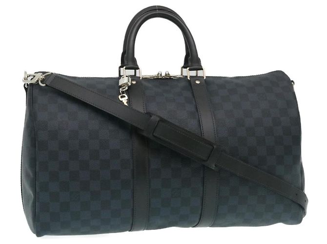 LOUIS VUITTON Borsa Boston Keepall Bandoulière 45 Damier Cobalt N41349 Auth 29189S - vista 28