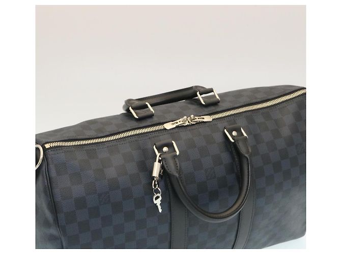 LOUIS VUITTON Borsa Boston Keepall Bandoulière 45 Damier Cobalt N41349 Auth 29189S - vista 5