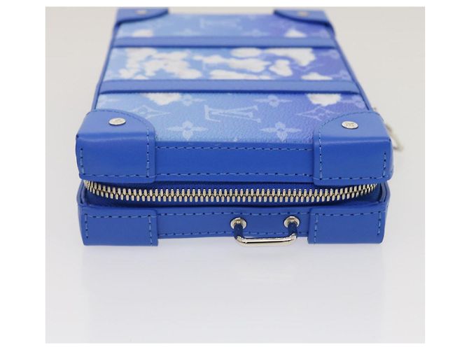 LOUIS VUITTON Monogram Clouds Soft Trunk Wallet Borsa a Spalla M45432 Auth 29570S Blu - vista 3