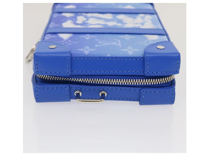 LOUIS VUITTON Monogram Clouds Soft Trunk Wallet Borsa a Spalla M45432 Auth 29570S Blu - vista 4