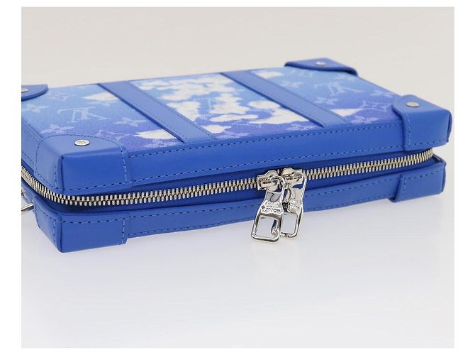 LOUIS VUITTON Monogram Clouds Soft Trunk Wallet Borsa a Spalla M45432 Auth 29570S Blu - vista 5