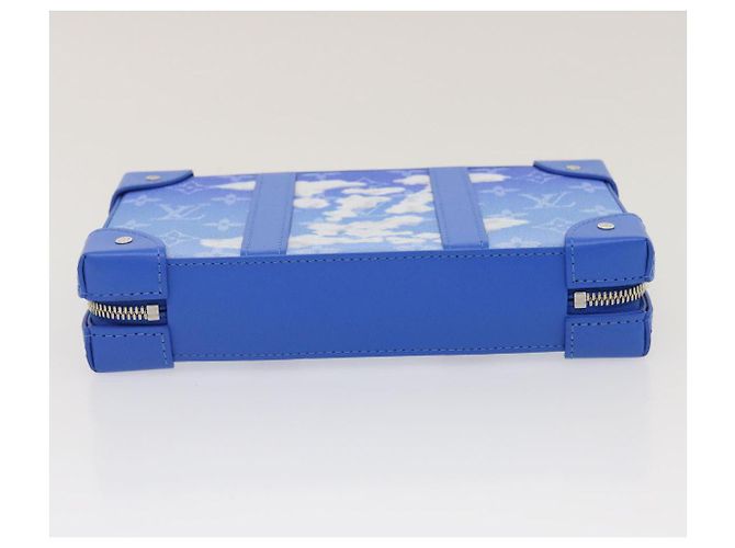 LOUIS VUITTON Monogram Clouds Soft Trunk Wallet Borsa a Spalla M45432 Auth 29570S Blu - vista 6