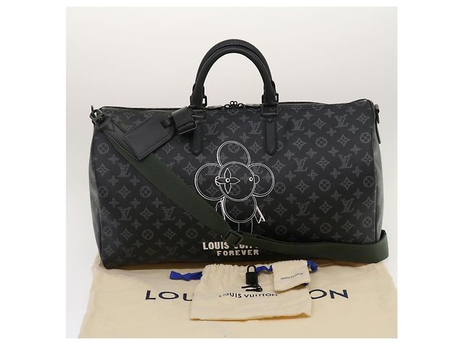 LOUIS VUITTON Monogram Eclipse Vivienne Keepall 50 Boston Bag M43683 Auth 34733S - view 12