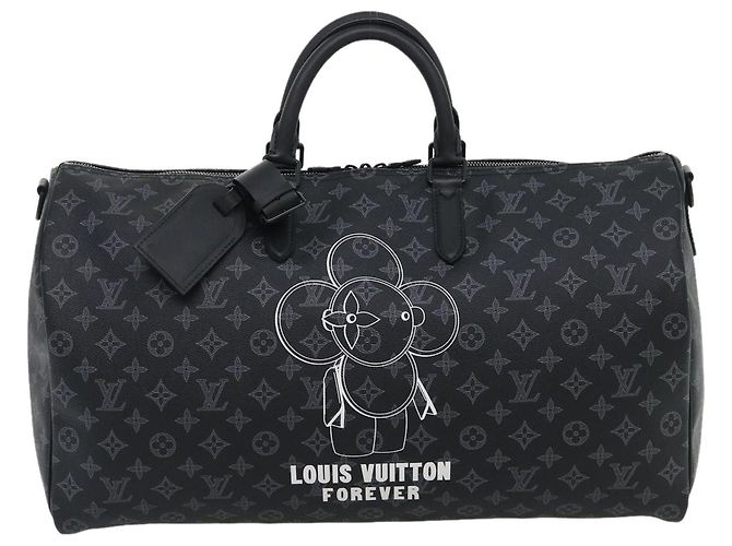 LOUIS VUITTON Monogram Eclipse Vivienne Keepall 50 Boston Bag M43683 Auth 34733S - view 2