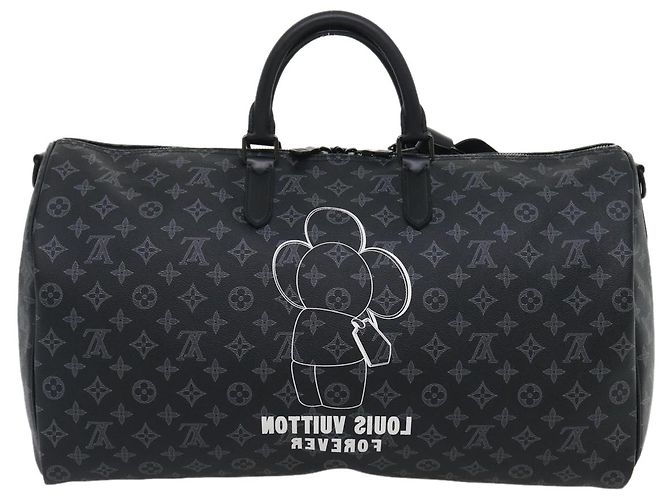 LOUIS VUITTON Monogram Eclipse Vivienne Keepall 50 Boston Bag M43683 Auth 34733S - view 3