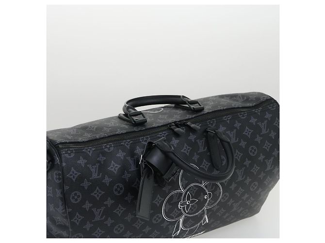 LOUIS VUITTON Monogram Eclipse Vivienne Keepall 50 Boston Bag M43683 Auth 34733S - view 7