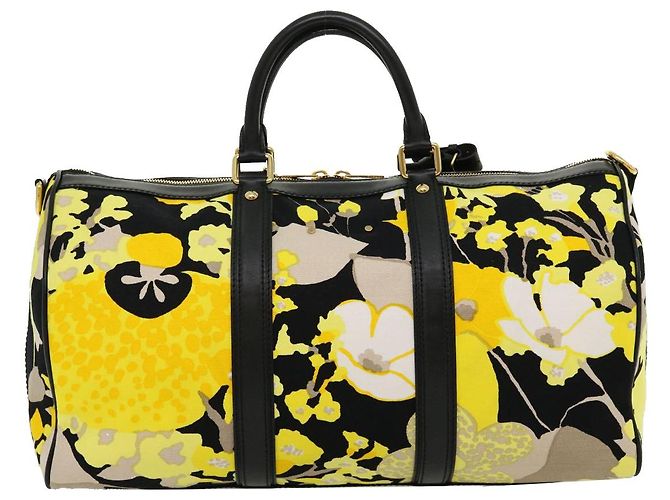 LOUIS VUITTON Toile Canwan Keepall Bandouliere 50 Borsa Boston M95366 Auth 30574S Nero Giallo - vista 2