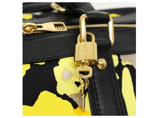 LOUIS VUITTON Toile Canwan Keepall Bandouliere 50 Borsa Boston M95366 Auth 30574S Nero Giallo - vista 20