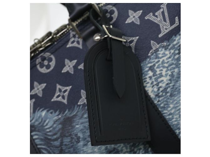 LOUIS VUITTON Monogram savanna Keepall Bandouliere 45 Boston M54129 Auth 33473S Blu navy - vista 19
