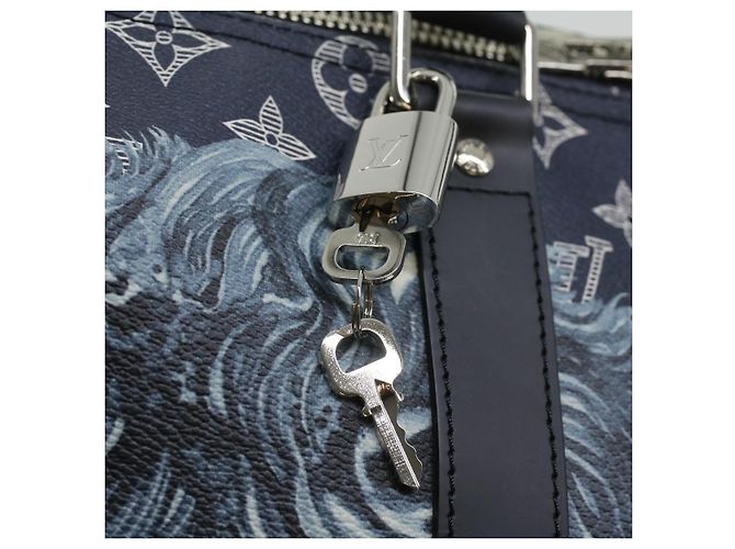 LOUIS VUITTON Monogram savanna Keepall Bandouliere 45 Boston M54129 Auth 33473S Blu navy - vista 21