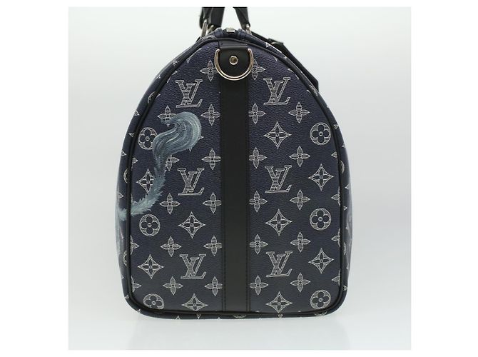 LOUIS VUITTON Monogram savanna Keepall Bandouliere 45 Boston M54129 Auth 33473S Blu navy - vista 4