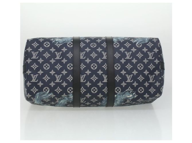 LOUIS VUITTON Monogram savanna Keepall Bandouliere 45 Boston M54129 Auth 33473S Blu navy - vista 5
