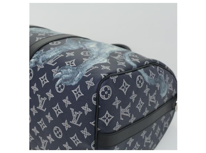 LOUIS VUITTON Monogram savanna Keepall Bandouliere 45 Boston M54129 Auth 33473S Blu navy - vista 8