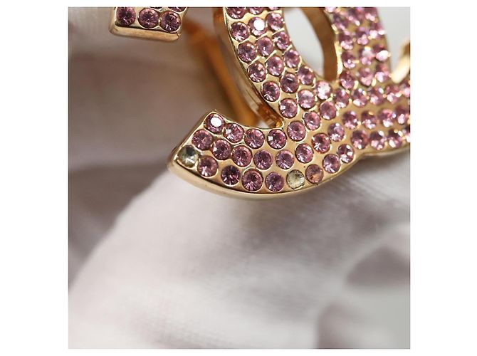 Anello per sciarpa CHANEL metallo tono oro rosa CC Auth 101356 - vista 10