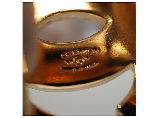 Anello per sciarpa CHANEL metallo tono oro rosa CC Auth 101356 - vista 11