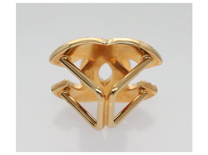 Anello per sciarpa CHANEL metallo tono oro rosa CC Auth 101356 - vista 3