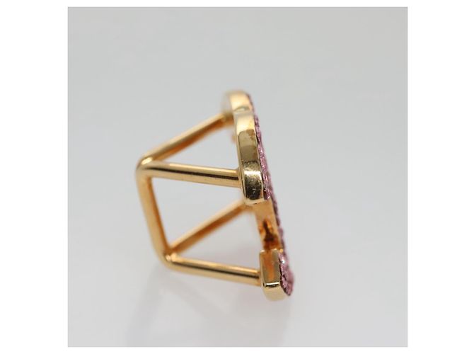 Anello per sciarpa CHANEL metallo tono oro rosa CC Auth 101356 - vista 4