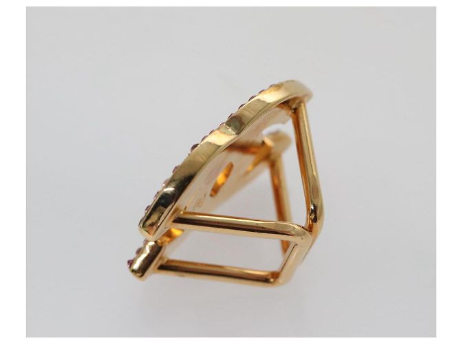 Anello per sciarpa CHANEL metallo tono oro rosa CC Auth 101356 - vista 6