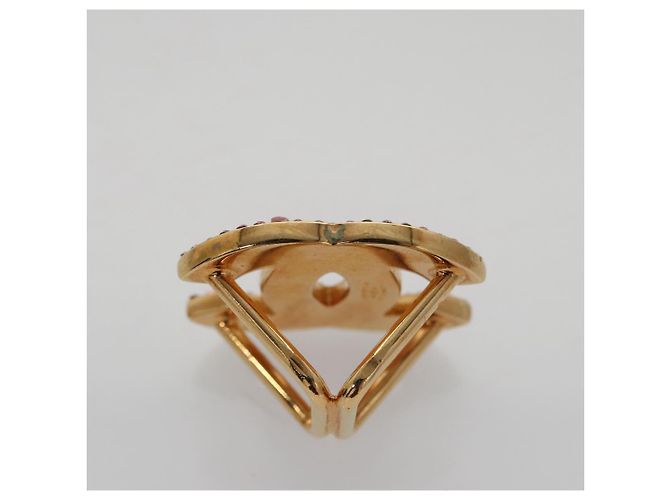 Anello per sciarpa CHANEL metallo tono oro rosa CC Auth 101356 - vista 7