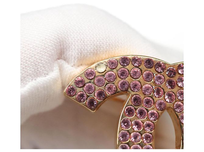 Anello per sciarpa CHANEL metallo tono oro rosa CC Auth 101356 - vista 9