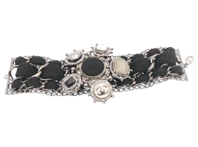 Chanel Bracciale rigido in metallo nero CC Auth am1441sSA - vista 2