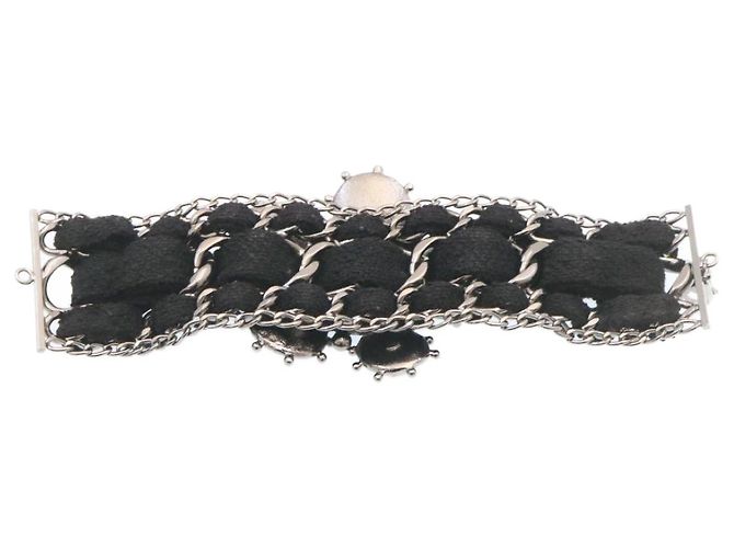 Chanel Bracciale rigido in metallo nero CC Auth am1441sSA - vista 3