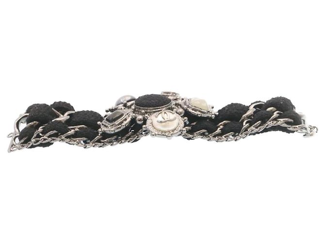 Chanel Bracciale rigido in metallo nero CC Auth am1441sSA - vista 4
