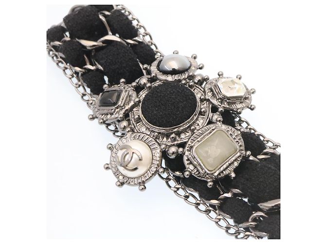 Chanel Bracciale rigido in metallo nero CC Auth am1441sSA - vista 6