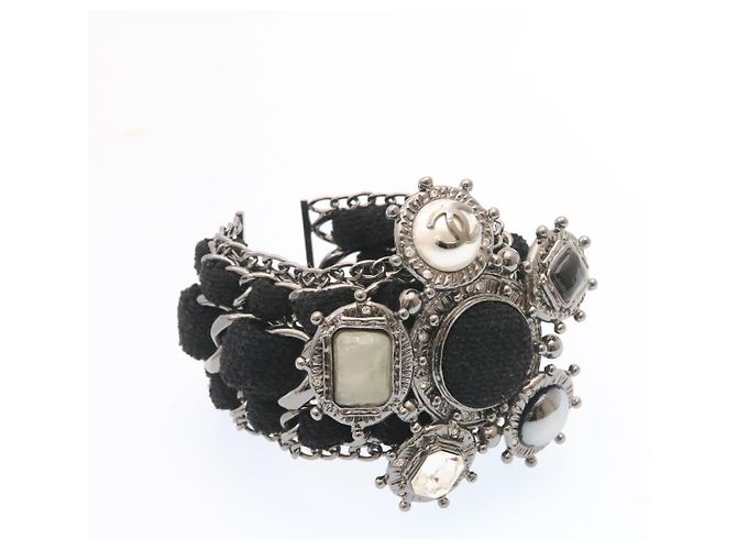 Chanel Bracciale rigido in metallo nero CC Auth am1441sSA - vista 8