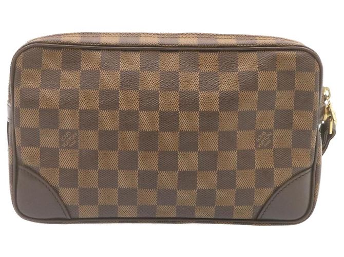 LOUIS VUITTON Clutch Marly Dragonne GM Damier Ebene Ordine SP LV Auth 25039SA - vista 3