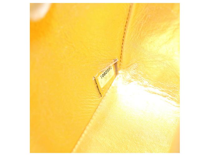 CHANEL Matelassé Borsa a Spalla con Catena e Chiusura Girevole in Pelle di Agnello Oro CC Auth 53752SA - vista 11