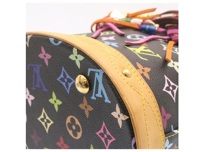 Bucket LOUIS VUITTON Monogramm Multicolor Eimerfransen Tasche Schwarz M40110 Auth 25649S - Ansicht 20