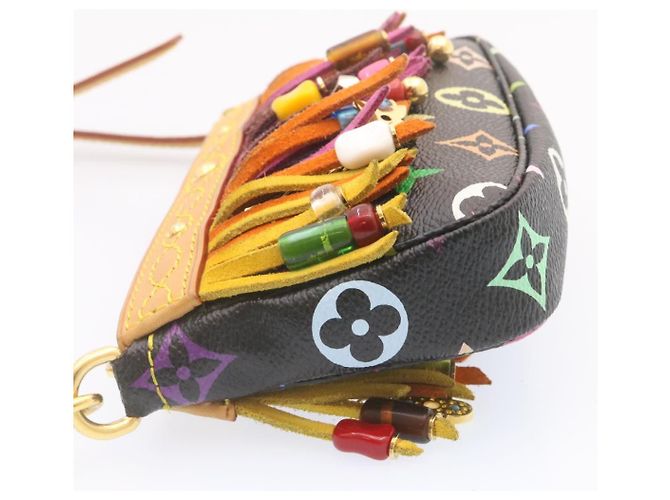 Bucket LOUIS VUITTON Monogramm Multicolor Eimerfransen Tasche Schwarz M40110 Auth 25649S - Ansicht 28
