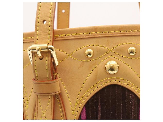 Bucket LOUIS VUITTON Monogramm Multicolor Eimerfransen Tasche Schwarz M40110 Auth 25649S - Ansicht 3