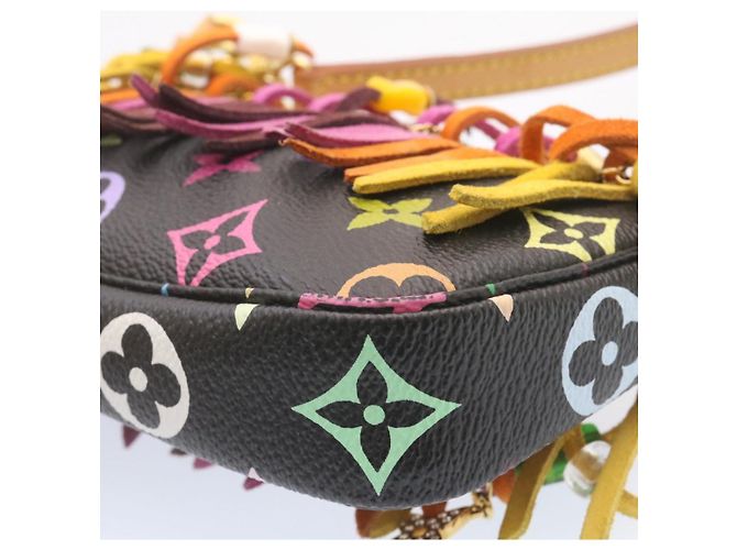 Bucket LOUIS VUITTON Monogramm Multicolor Eimerfransen Tasche Schwarz M40110 Auth 25649S - Ansicht 36