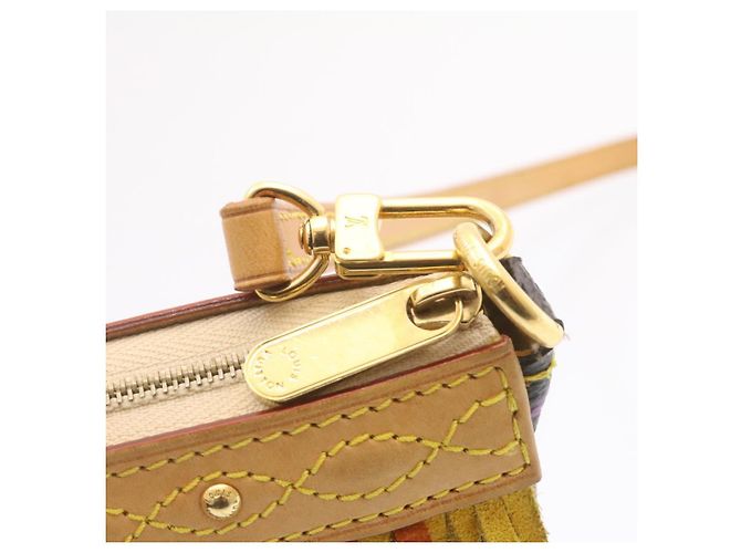 Bucket LOUIS VUITTON Monogramm Multicolor Eimerfransen Tasche Schwarz M40110 Auth 25649S - Ansicht 38