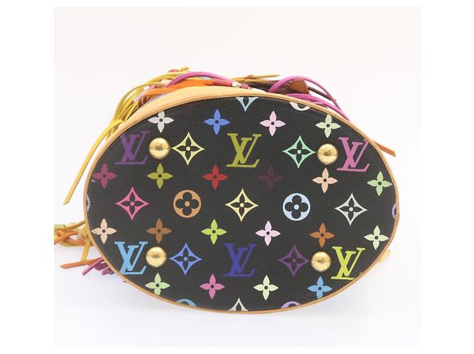 Bucket LOUIS VUITTON Monogramm Multicolor Eimerfransen Tasche Schwarz M40110 Auth 25649S - Ansicht 6