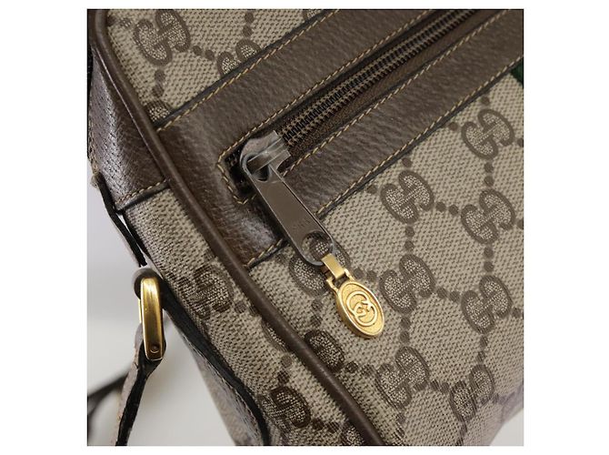 Gucci Borsa a spalla GG Supreme Sherry Line in PVC beige rosso verde Auth mr832 - vista 21