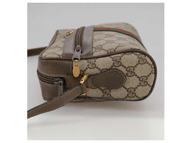 Gucci Borsa a spalla GG Supreme Sherry Line in PVC beige rosso verde Auth mr832 - vista 4
