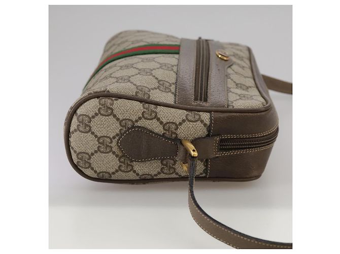 Gucci Borsa a spalla GG Supreme Sherry Line in PVC beige rosso verde Auth mr832 - vista 5